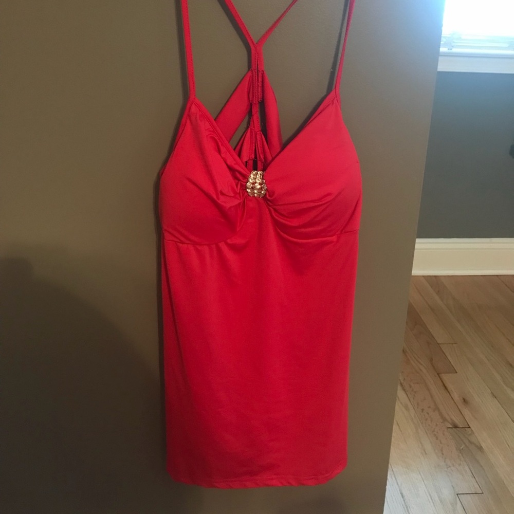 Coral tank, bling detail and cutouts